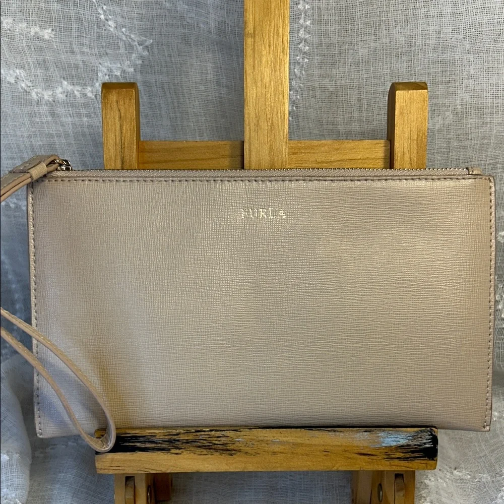 Furla leather wristlet wallet